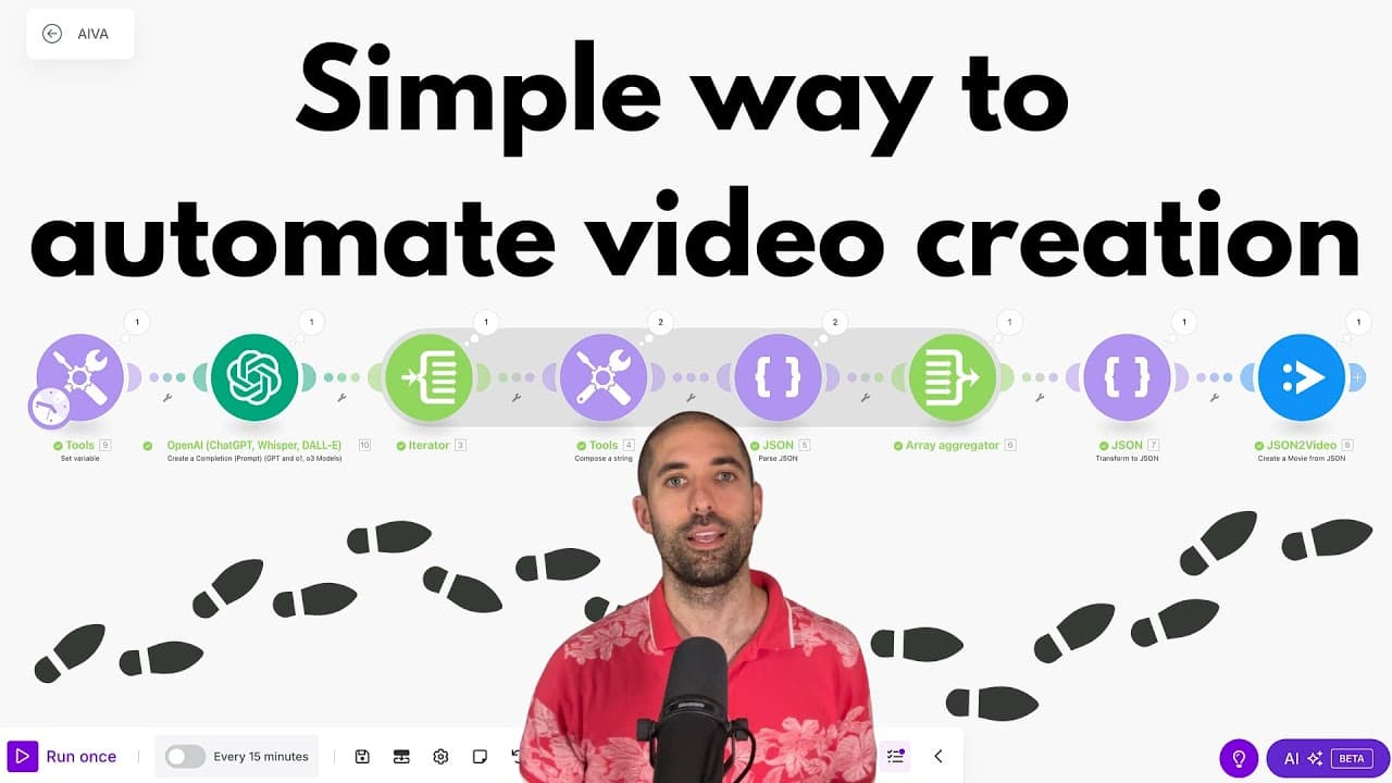 Automate Video Content with Make.com + JSON2Video in 12 Minutes